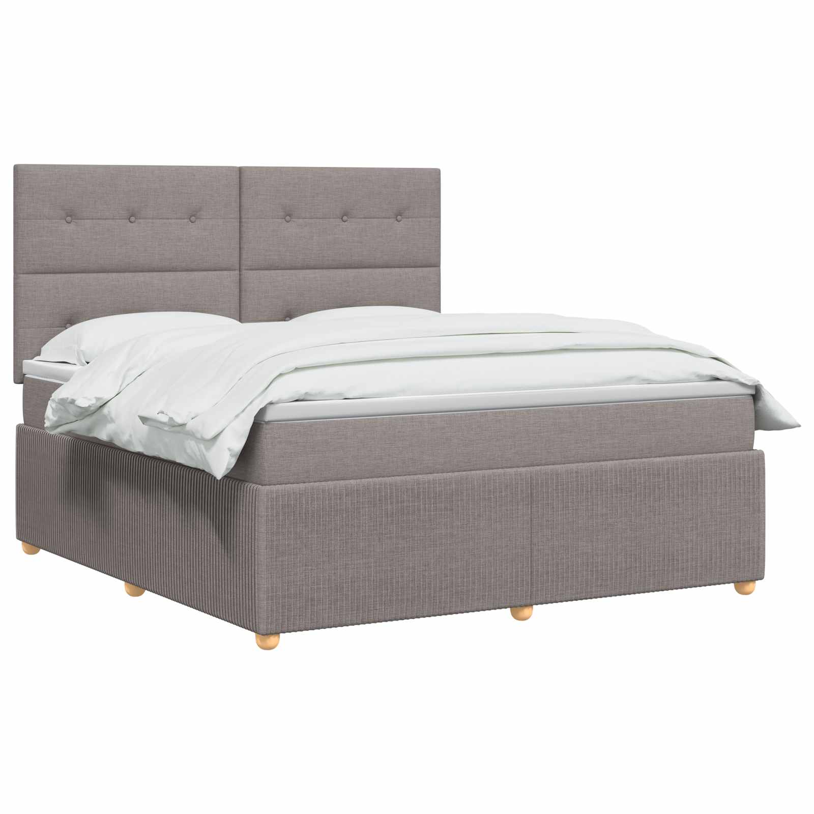LED Boxspringbett mit Matratze Taupe 140 x 190 cm Stoff