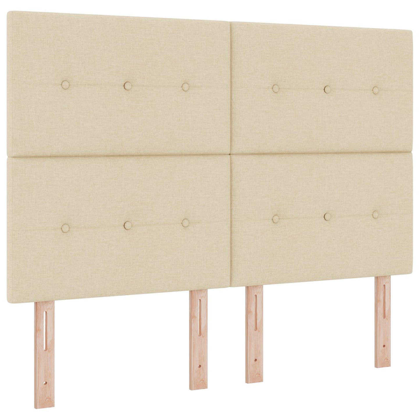 LED Boxspringbett mit Matratze Creme 140 x 190 cm Stoff
