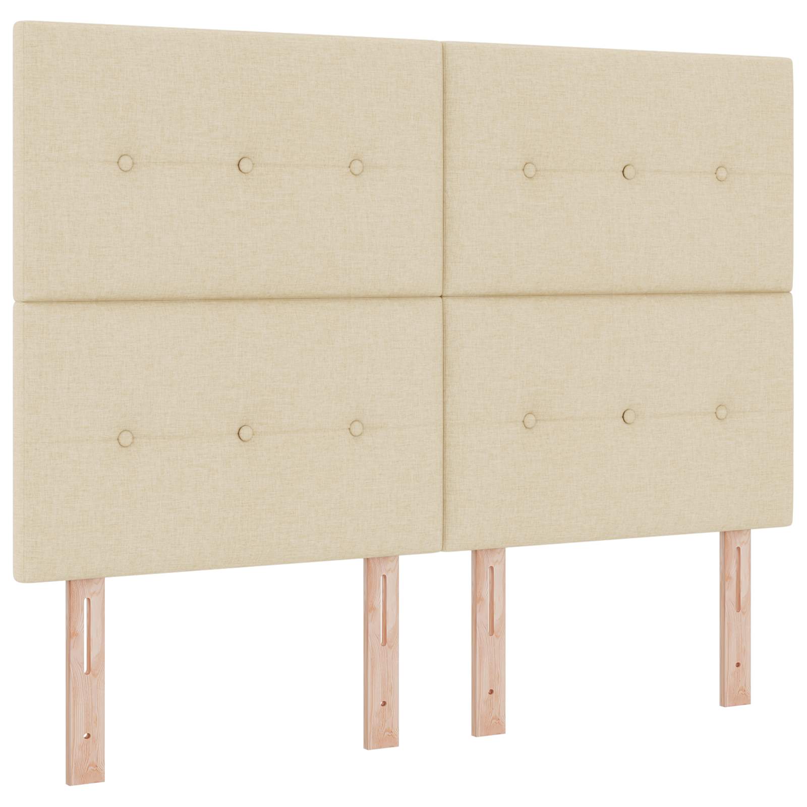 LED Boxspringbett mit Matratze Creme 140 x 190 cm Stoff