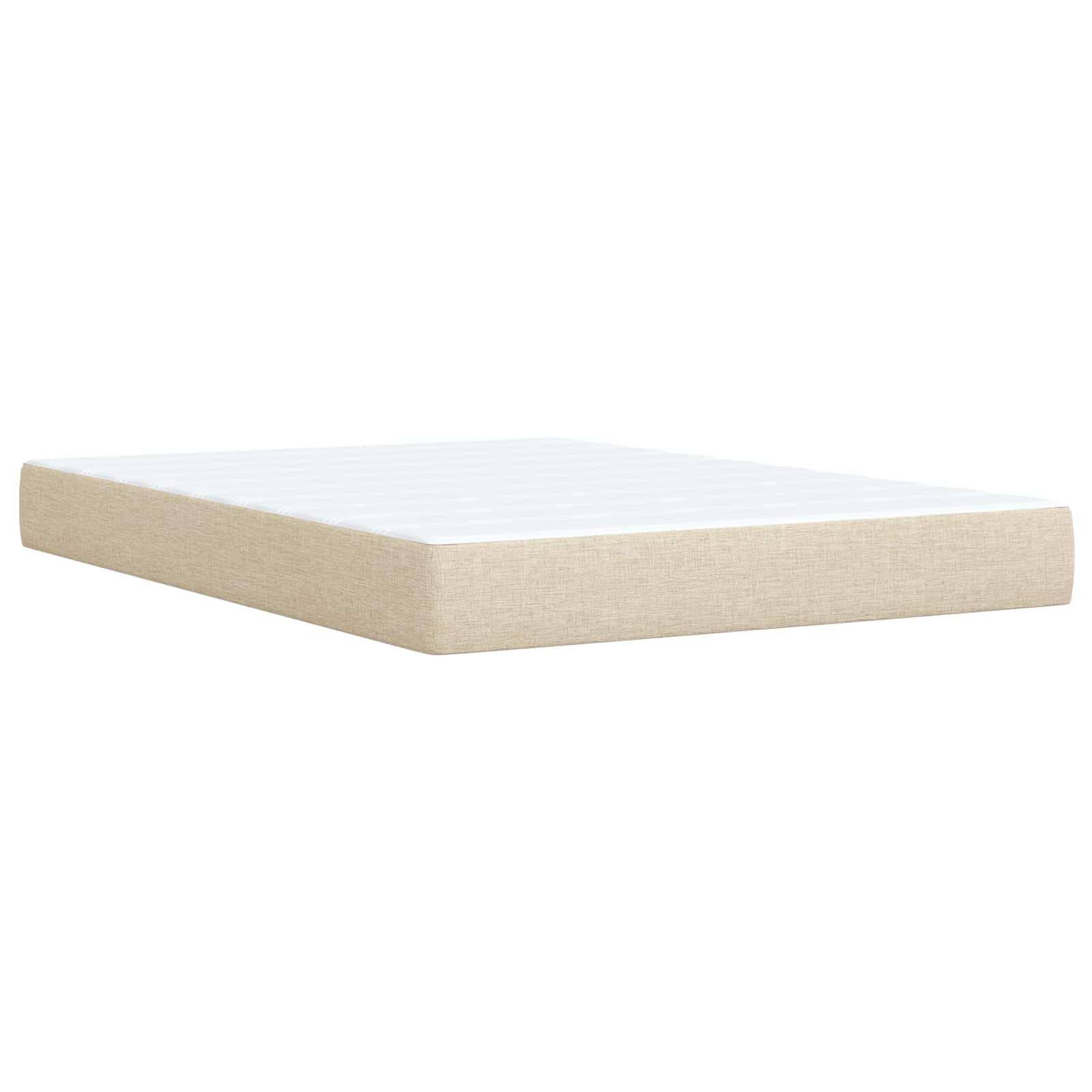 LED Boxspringbett mit Matratze Creme 140 x 190 cm Stoff