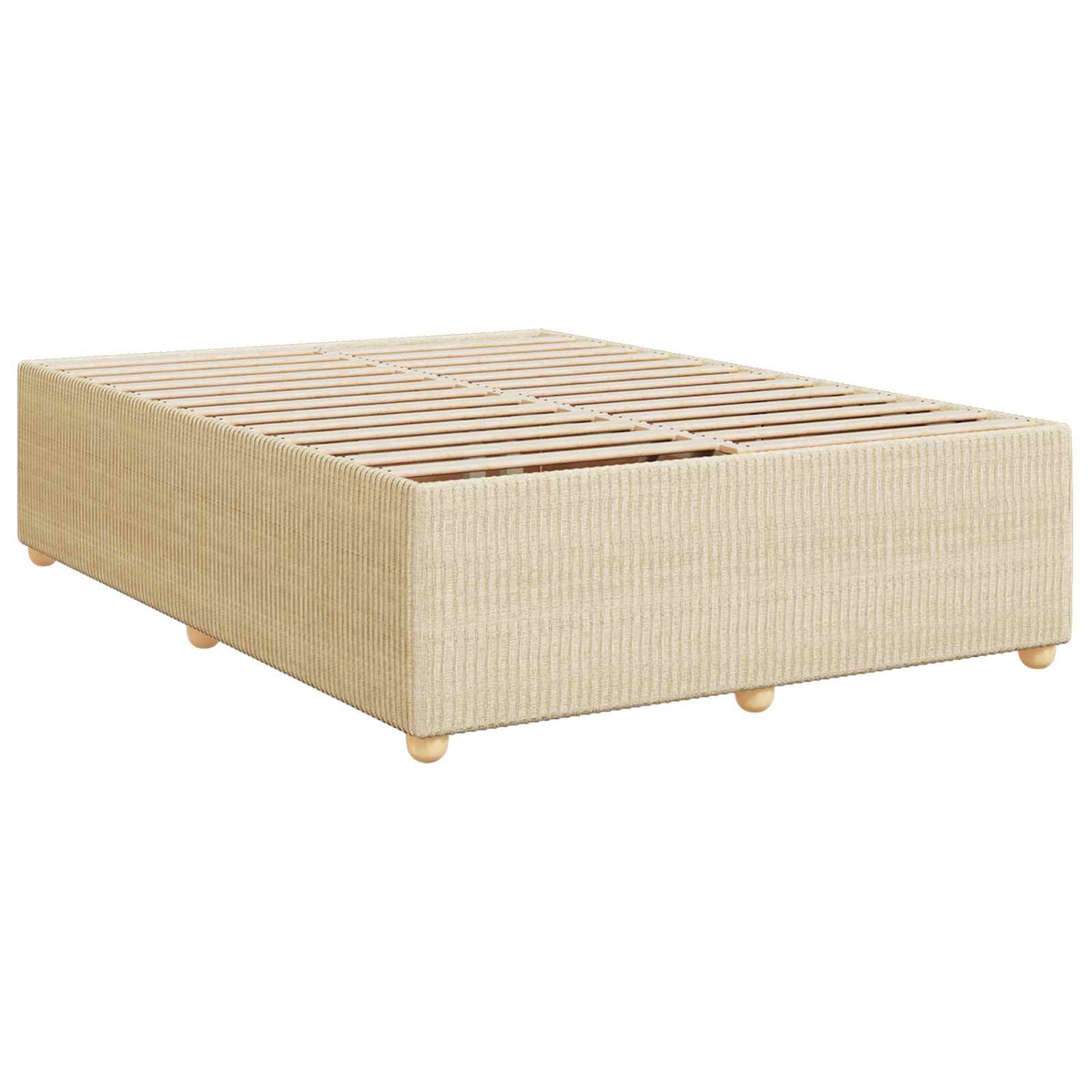 LED Boxspringbett mit Matratze Creme 140 x 200 cm Stoff