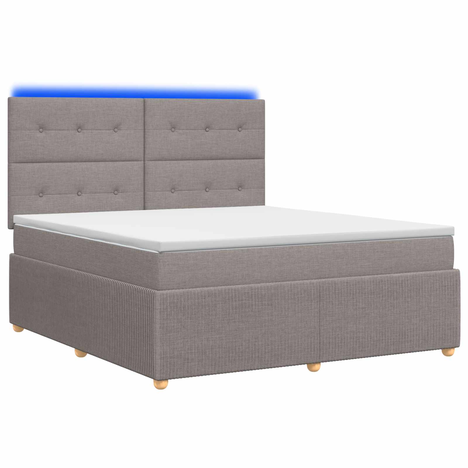 LED Boxspringbett mit Matratze Taupe 140 x 200 cm Stoff