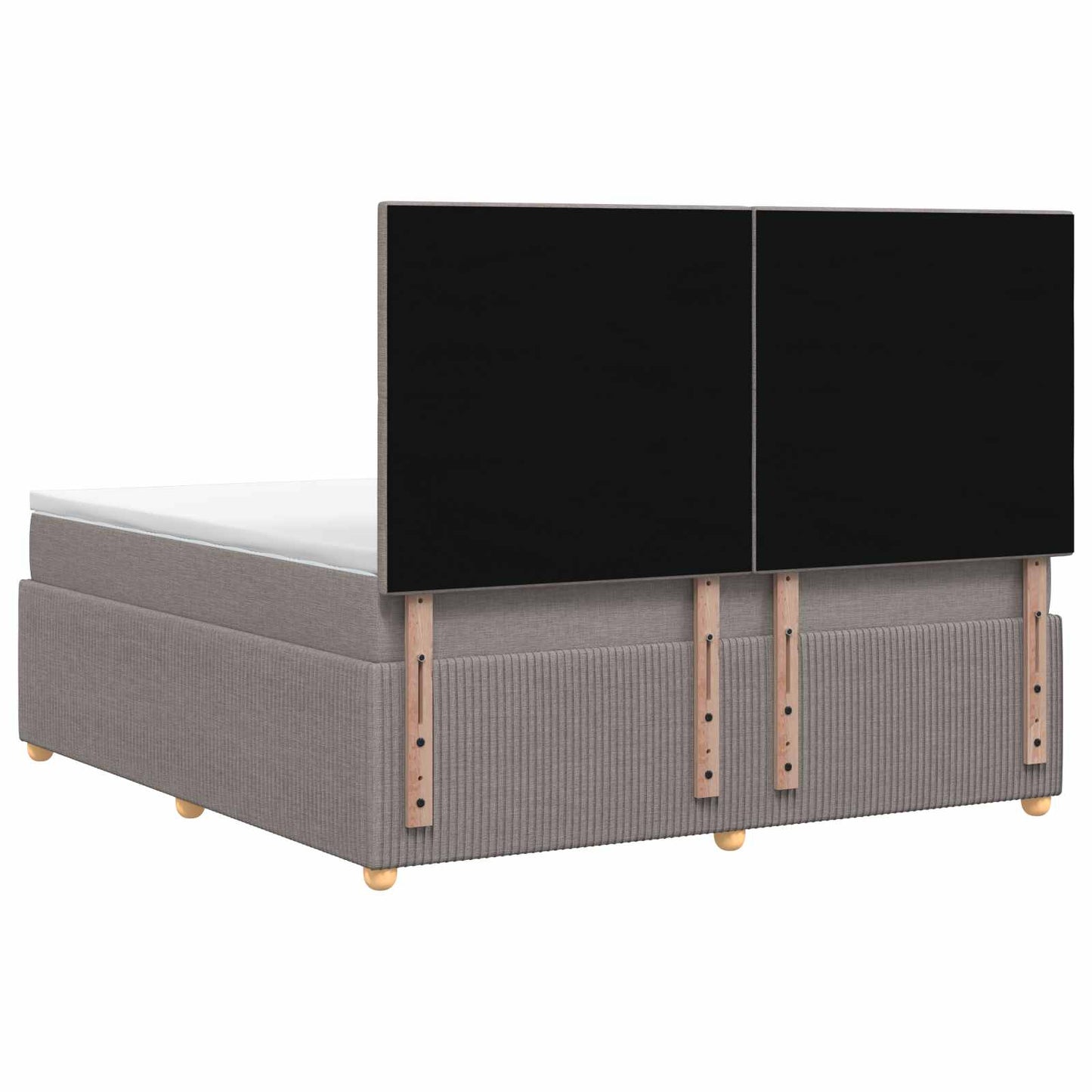 LED Boxspringbett mit Matratze Taupe 140 x 200 cm Stoff
