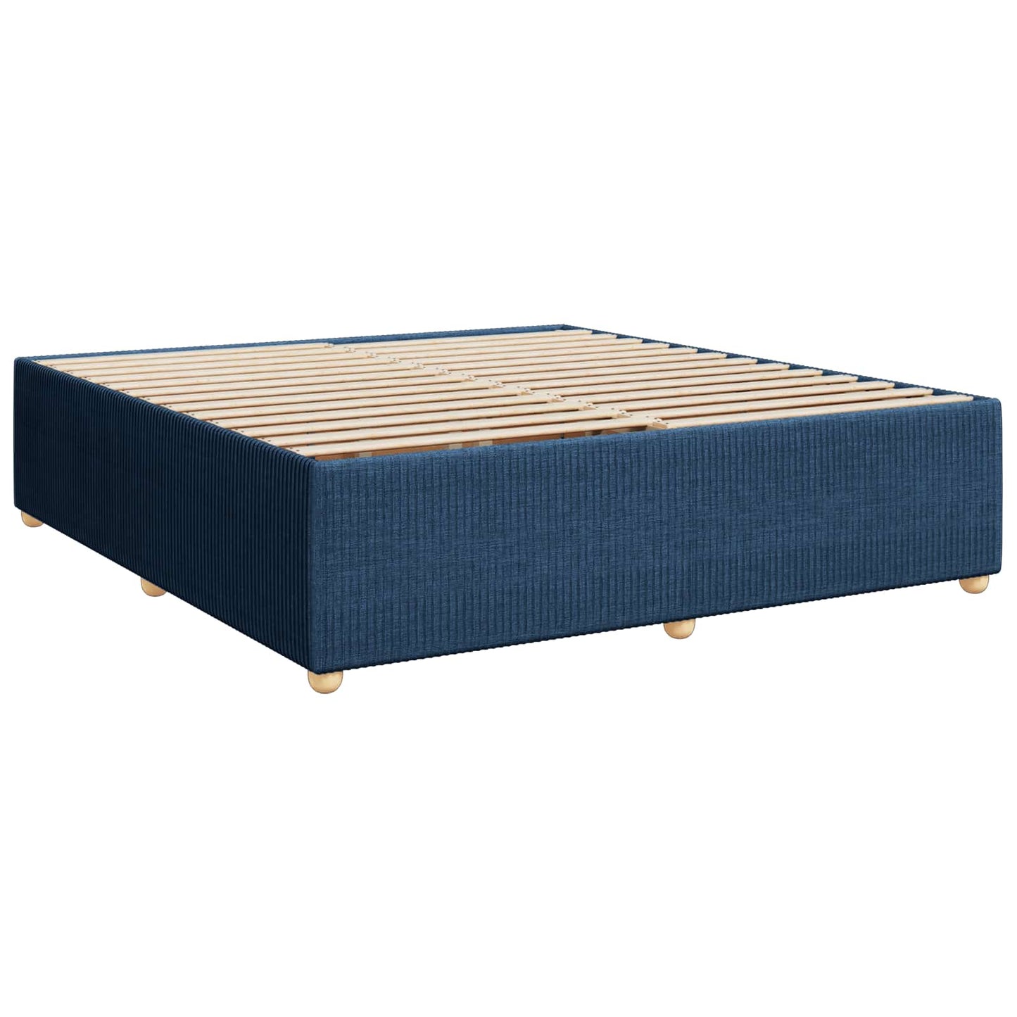 LED Boxspringbett mit Matratze Blau 140 x 200 cm Stoff