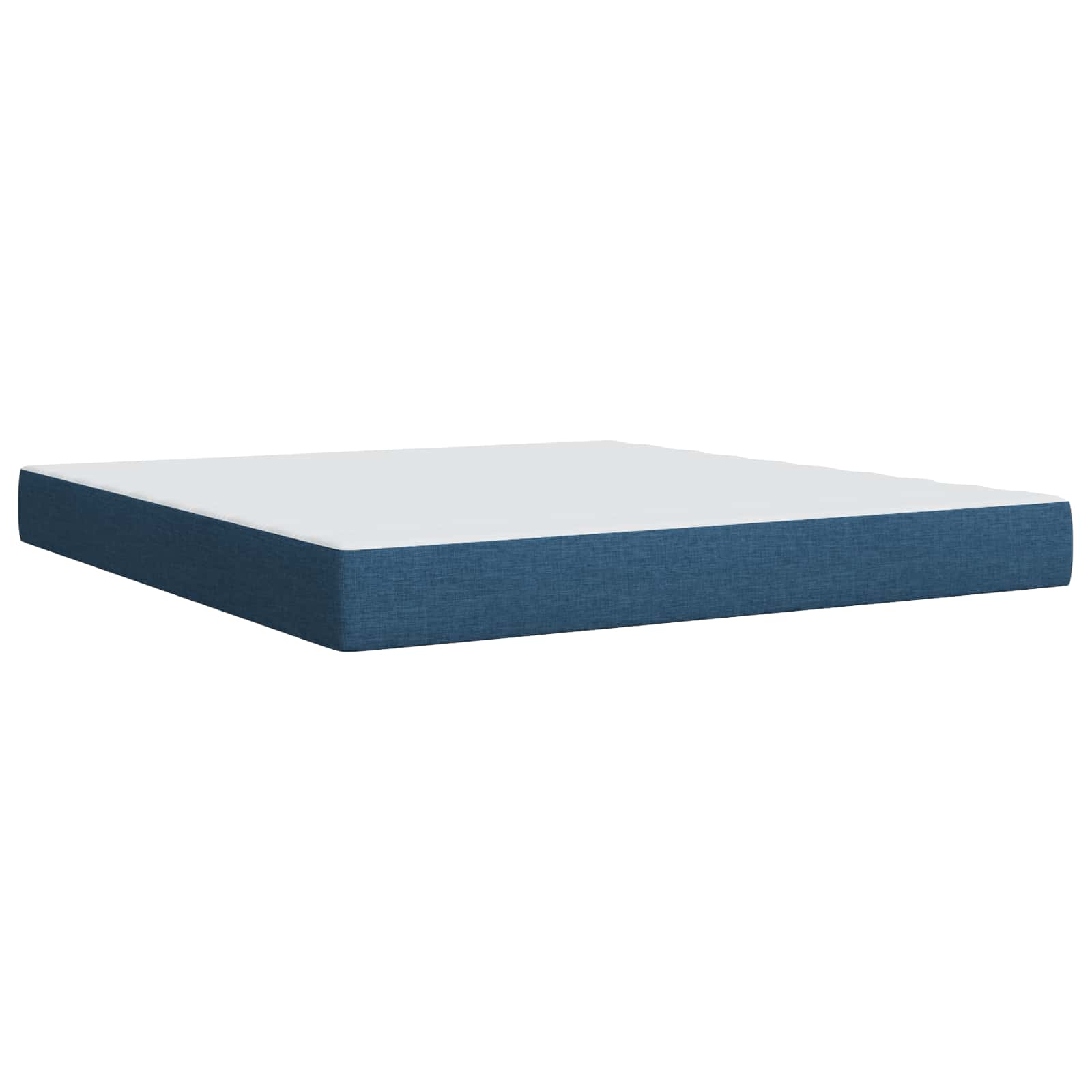 LED Boxspringbett mit Matratze Blau 140 x 200 cm Stoff