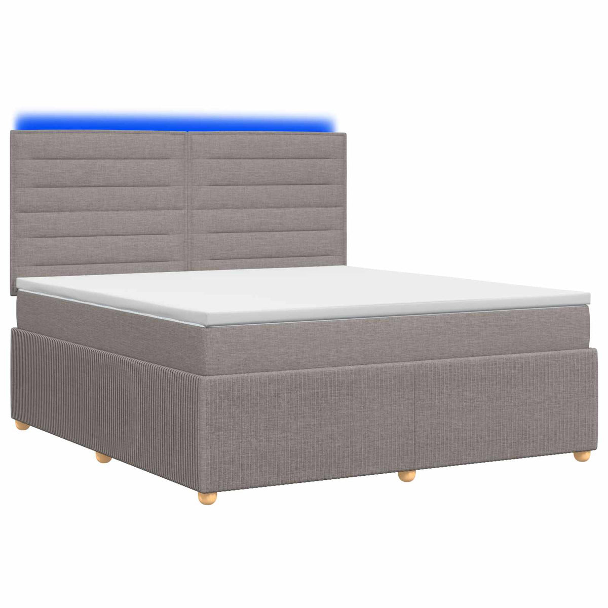 LED Boxspringbett mit Matratze Taupe 160 x 200 cm Stoff