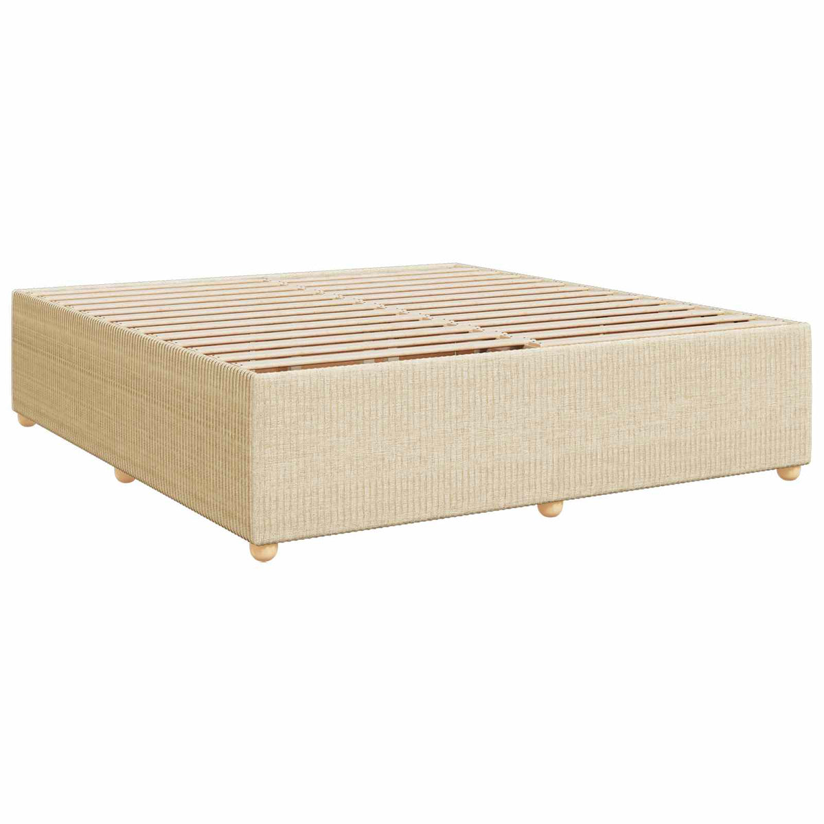 LED Boxspringbett mit Matratze Creme 160 x 200 cm Stoff