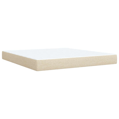 LED Boxspringbett mit Matratze Creme 160 x 200 cm Stoff