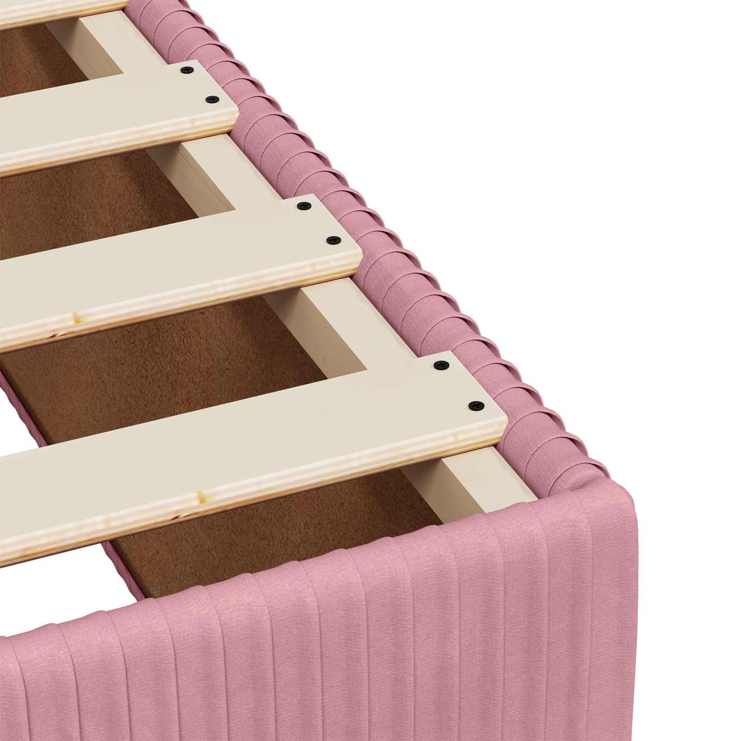 LED Boxspringbett mit Matratze Rosa 90 x 190 cm Samt