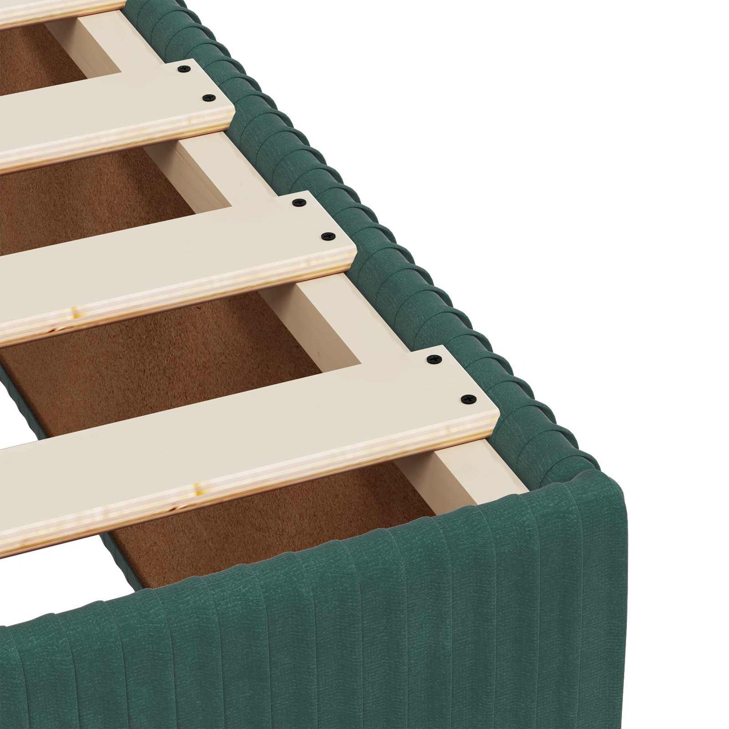 LED Boxspringbett mit Matratze Dunkelgrün 90 x 200 cm Samt