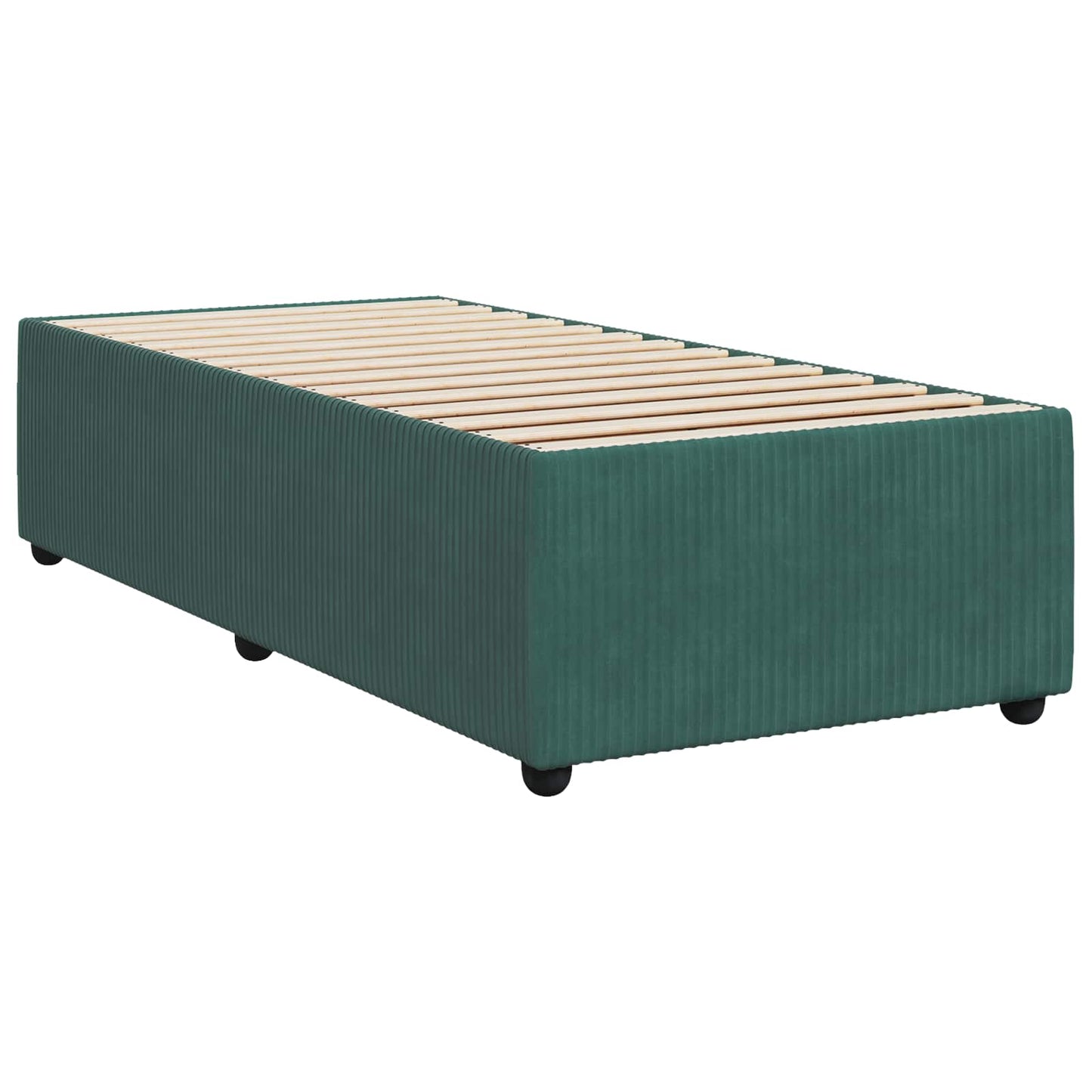 LED Boxspringbett mit Matratze Dunkelgrün 90 x 200 cm Samt