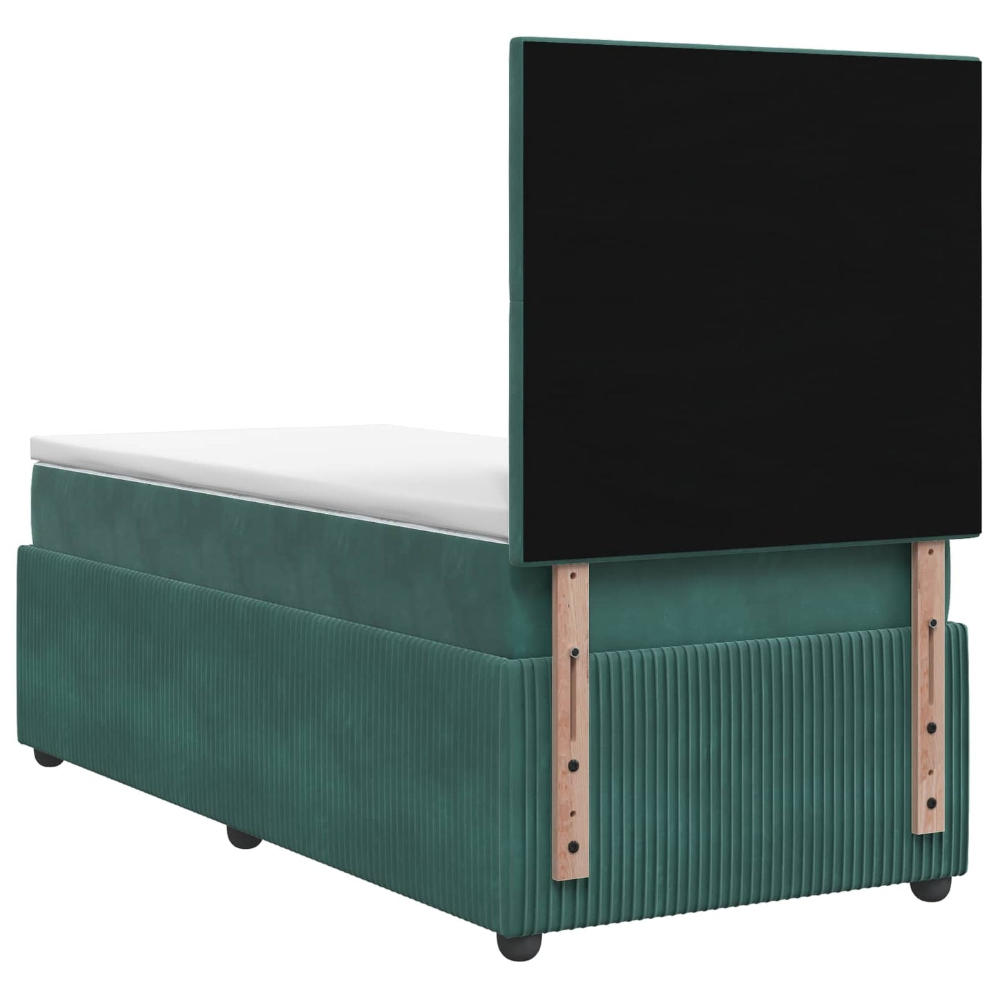 LED Boxspringbett mit Matratze Dunkelgrün 90 x 200 cm Samt