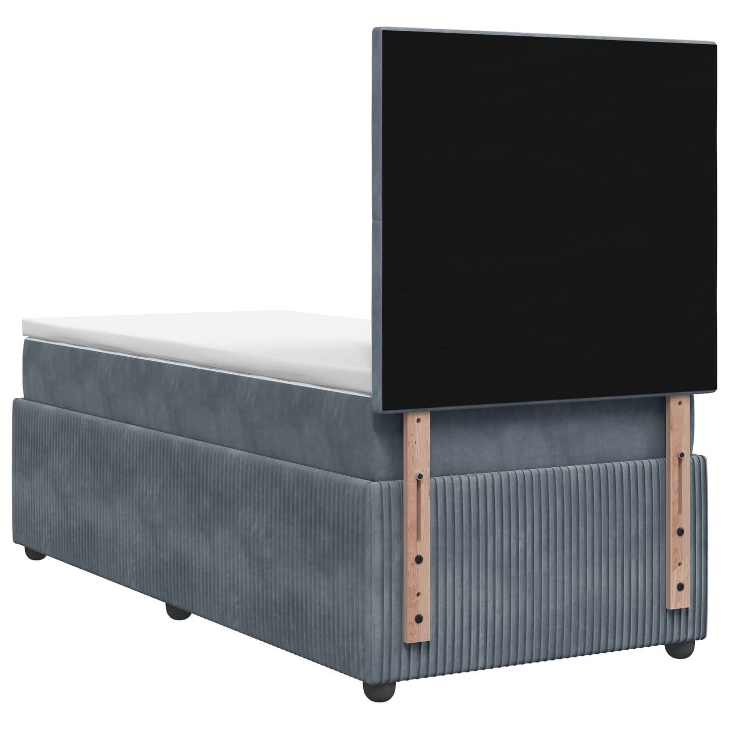 LED Boxspringbett mit Matratze Dunkelgrau 100 x 200 cm Samt