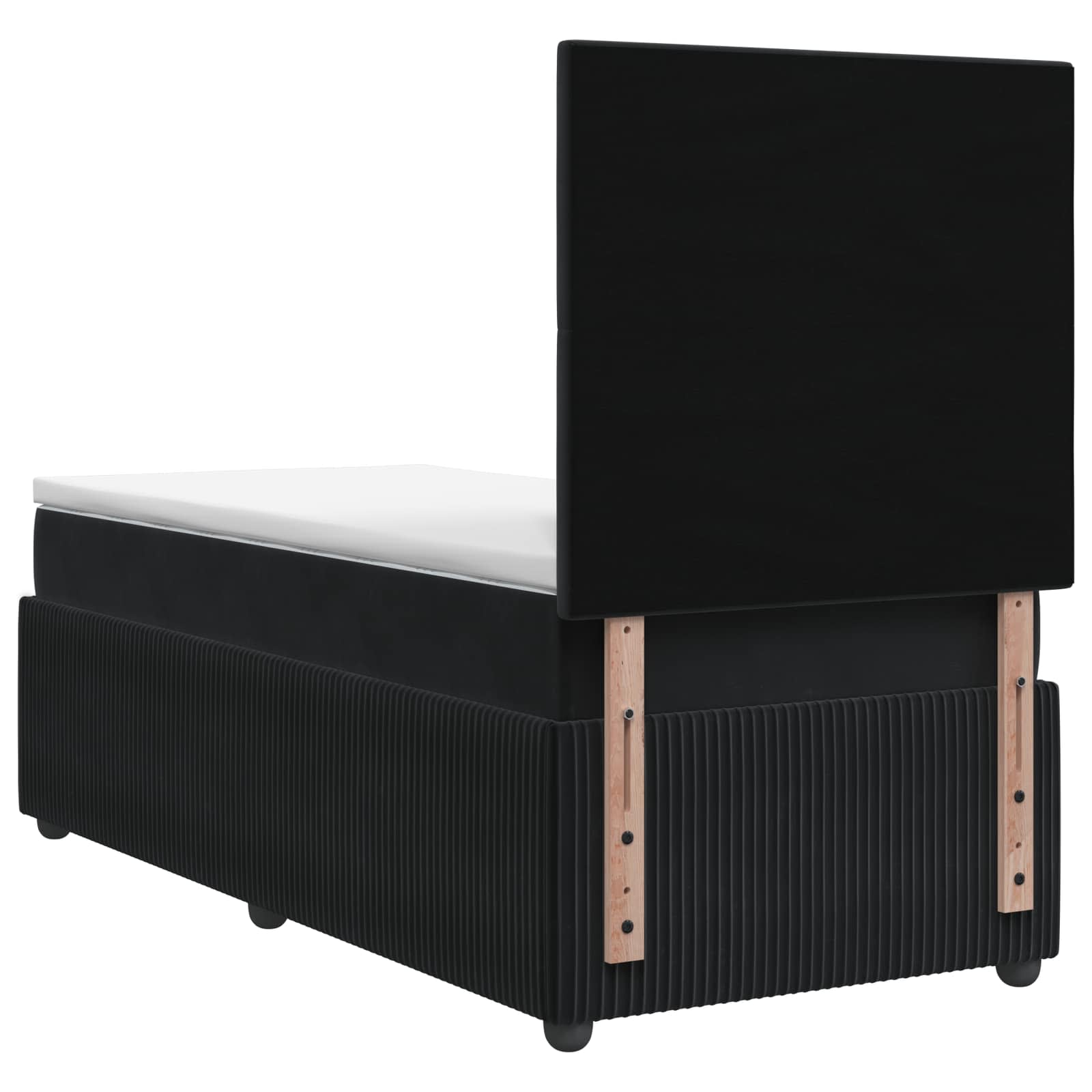LED Boxspringbett mit Matratze Schwarz 100 x 200 cm Samt