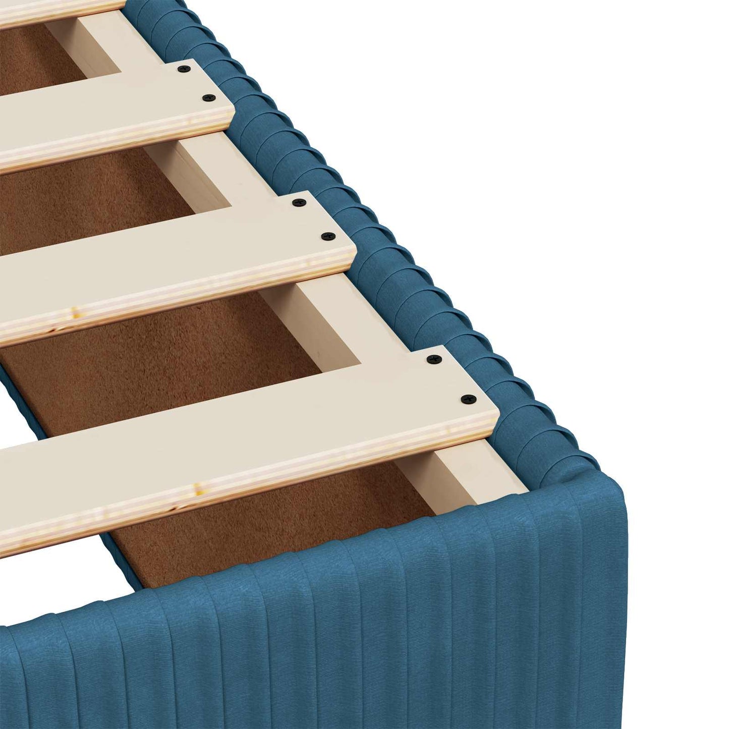 LED Boxspringbett mit Matratze Blau 100 x 200 cm Samt