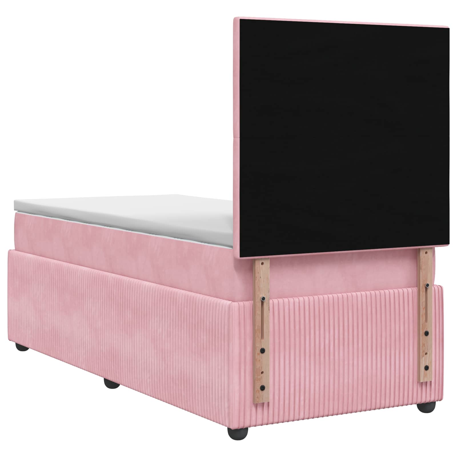 LED Boxspringbett mit Matratze Rosa 100 x 200 cm Samt