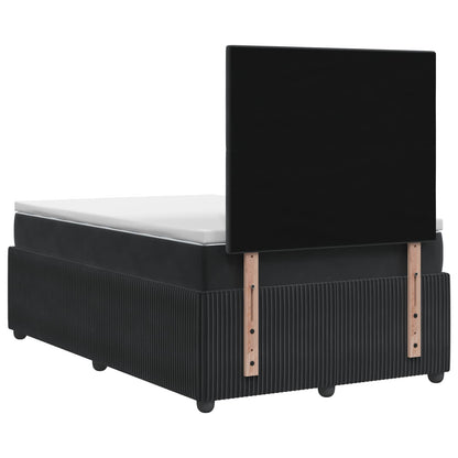 LED Boxspringbett mit Matratze Schwarz 120 x 190 cm Samt
