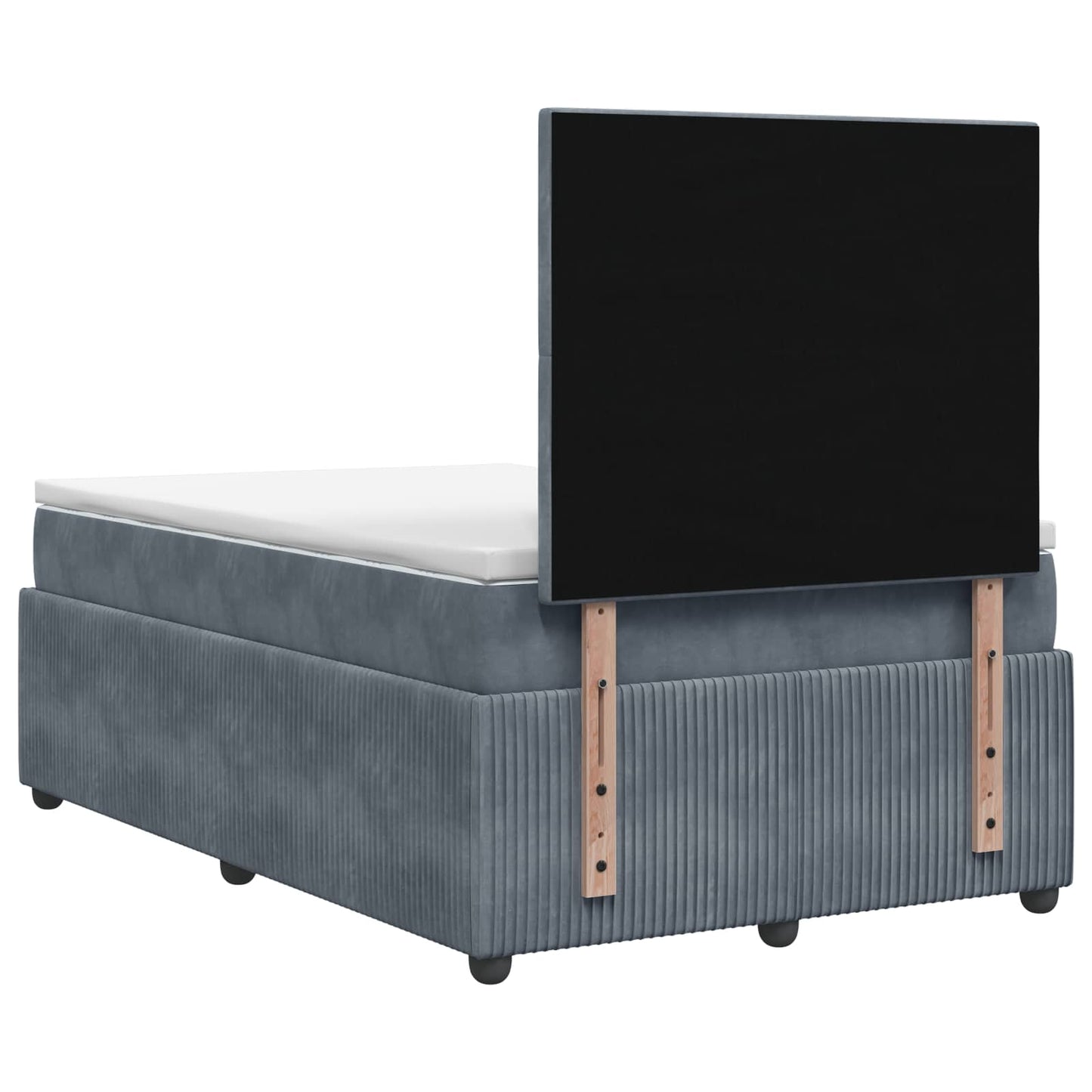 LED Boxspringbett mit Matratze Dunkelgrau 120 x 190 cm Samt