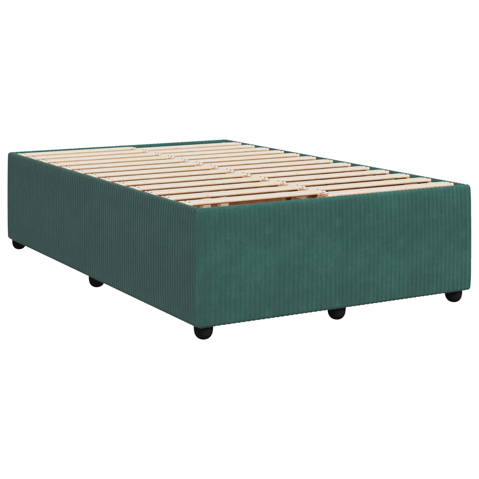 LED Boxspringbett mit Matratze Dunkelgrün 120 x 190 cm Samt