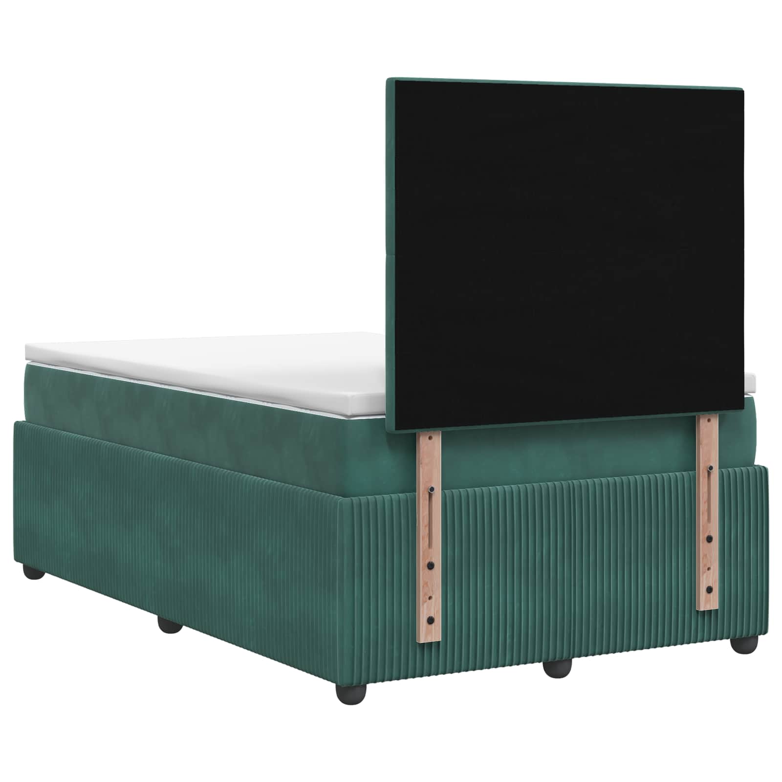 LED Boxspringbett mit Matratze Dunkelgrün 120 x 190 cm Samt
