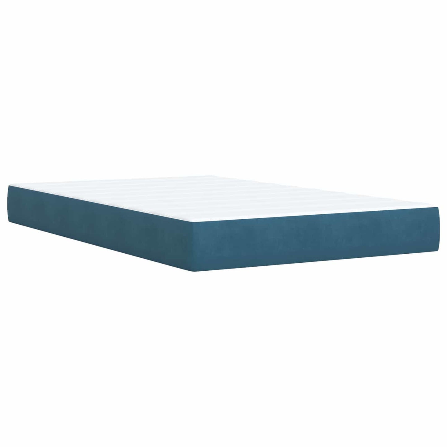 LED Boxspringbett mit Matratze Blau 120 x 190 cm Samt