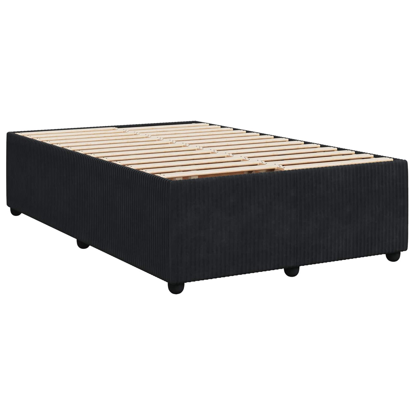 LED Boxspringbett mit Matratze Schwarz 120 x 190 cm Samt