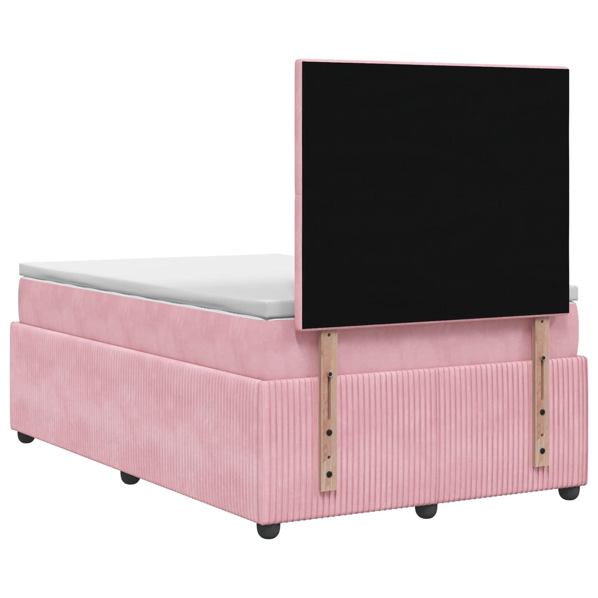 LED Boxspringbett mit Matratze Rosa 120 x 190 cm Samt