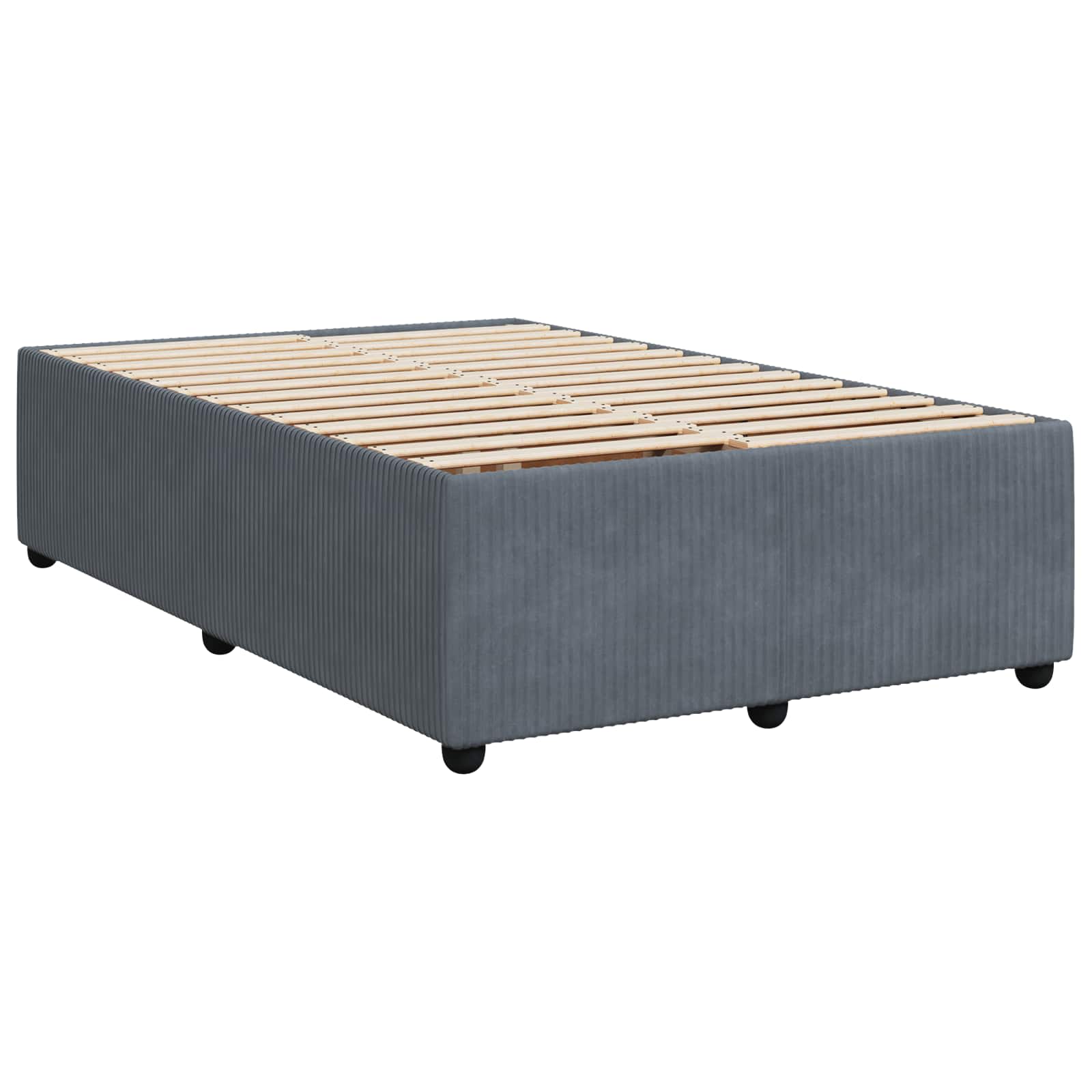 LED Boxspringbett mit Matratze Dunkelgrau 120 x 200 cm Samt