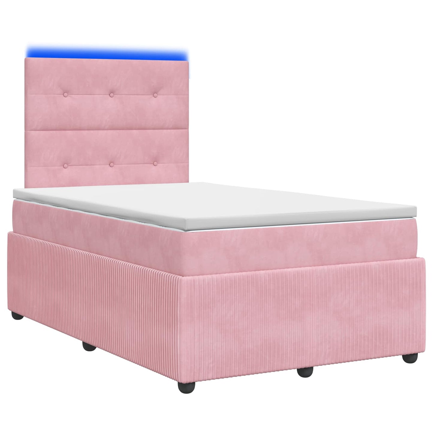 LED Boxspringbett mit Matratze Rosa 120 x 200 cm Samt