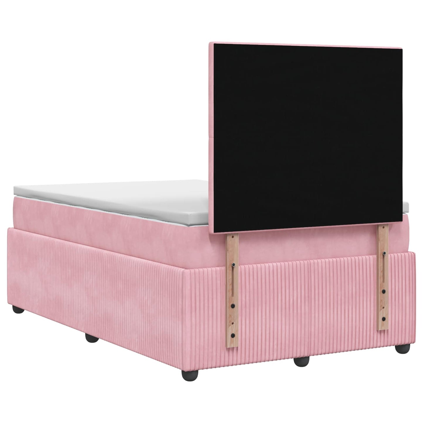LED Boxspringbett mit Matratze Rosa 120 x 200 cm Samt