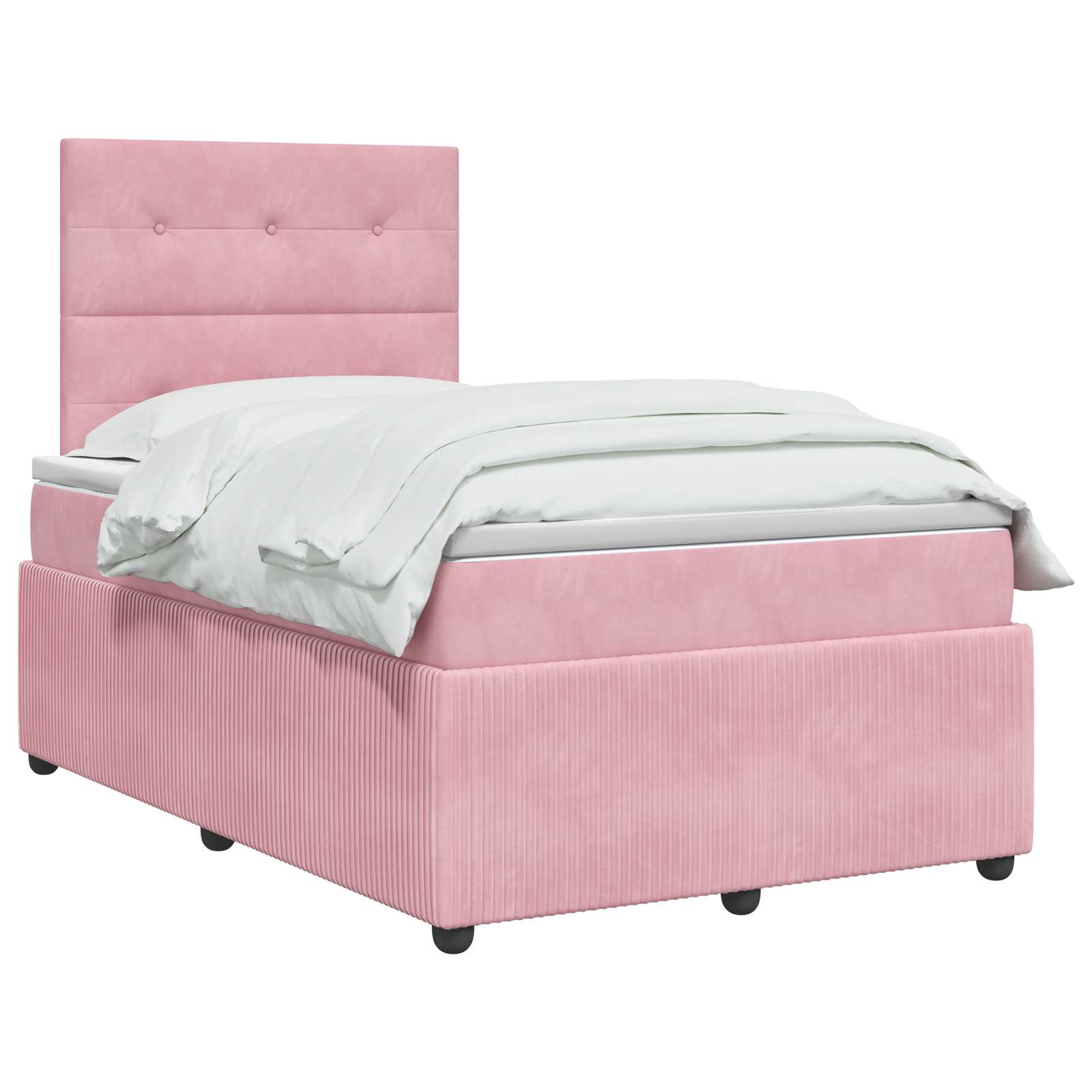 LED Boxspringbett mit Matratze Rosa 120 x 200 cm Samt