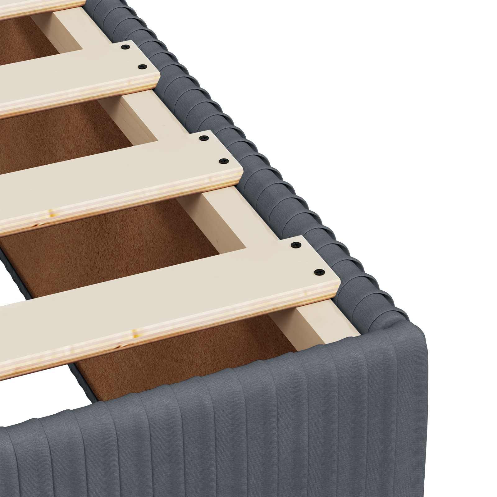 LED Boxspringbett mit Matratze Dunkelgrau 140 x 200 cm Samt