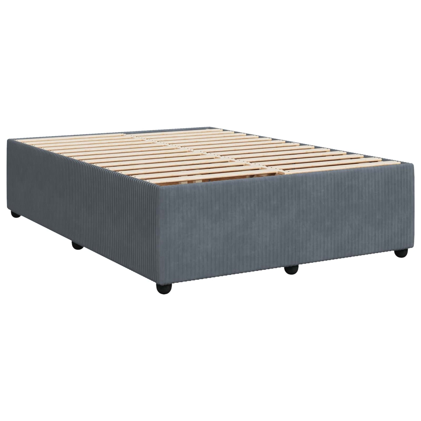 LED Boxspringbett mit Matratze Dunkelgrau 140 x 200 cm Samt