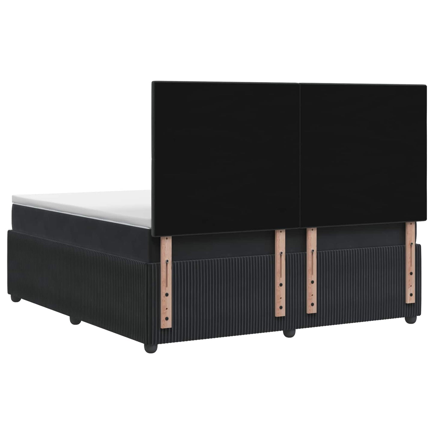 LED Boxspringbett mit Matratze Schwarz 140 x 200 cm Samt