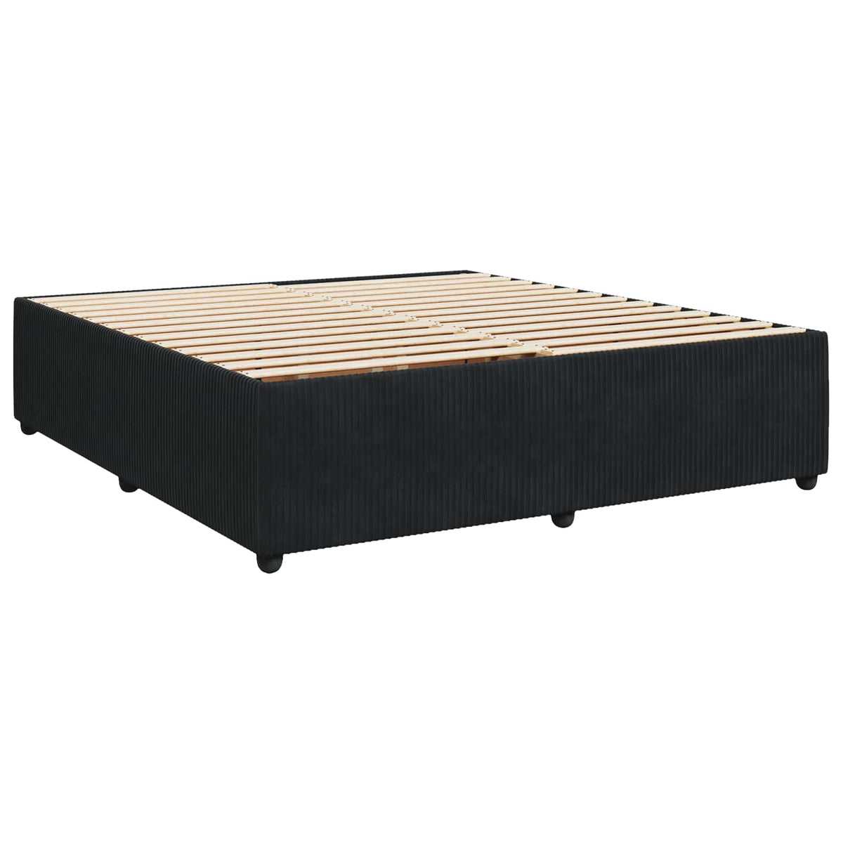 LED Boxspringbett mit Matratze Schwarz 180 x 200 cm Samt