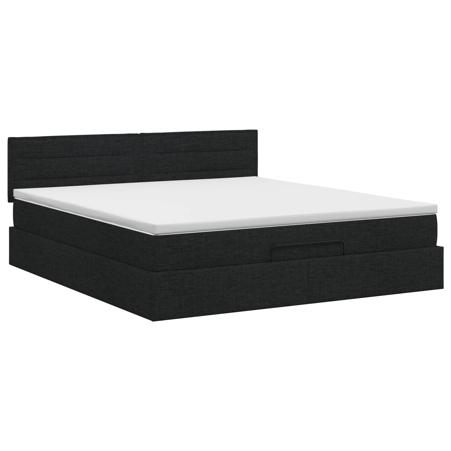 Ottoman Bett mit Matratze Schwarz 140 x 190 cm Stoff