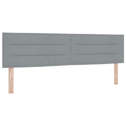 Ottoman Bett mit Matratze Hellgrau 180 x 200 cm Stoff