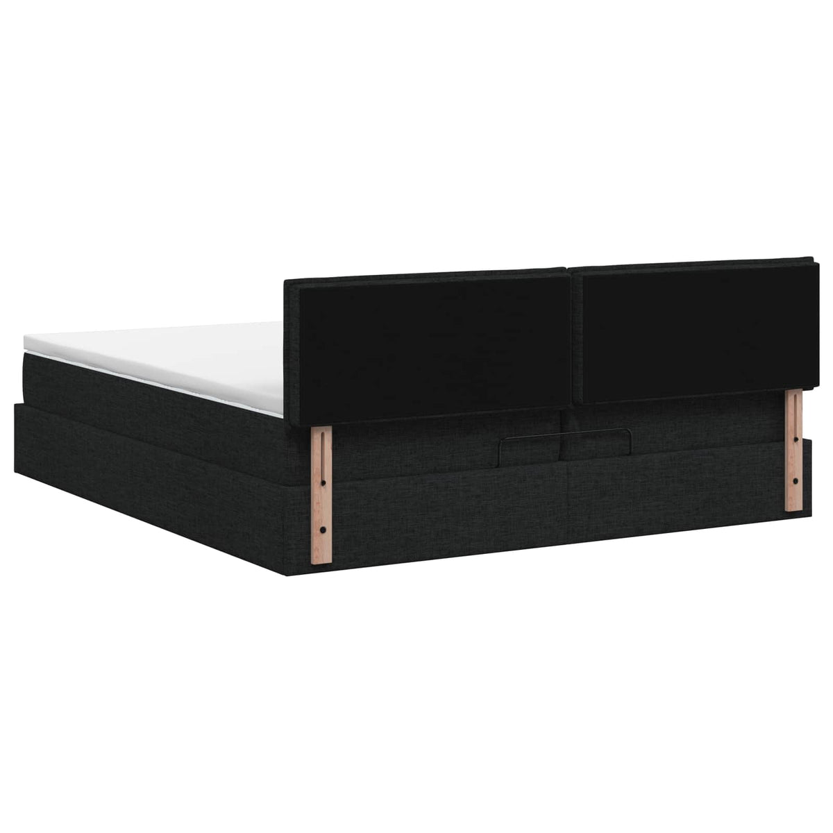 Ottoman Bett mit Matratze Schwarz 200 x 200 cm Stoff