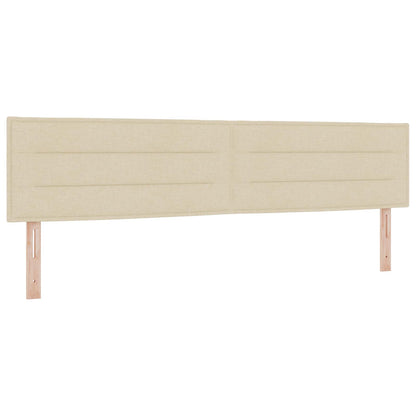 Ottoman Bett mit Matratze mit Kopfteil Creme 200 x 200 cm Stoff