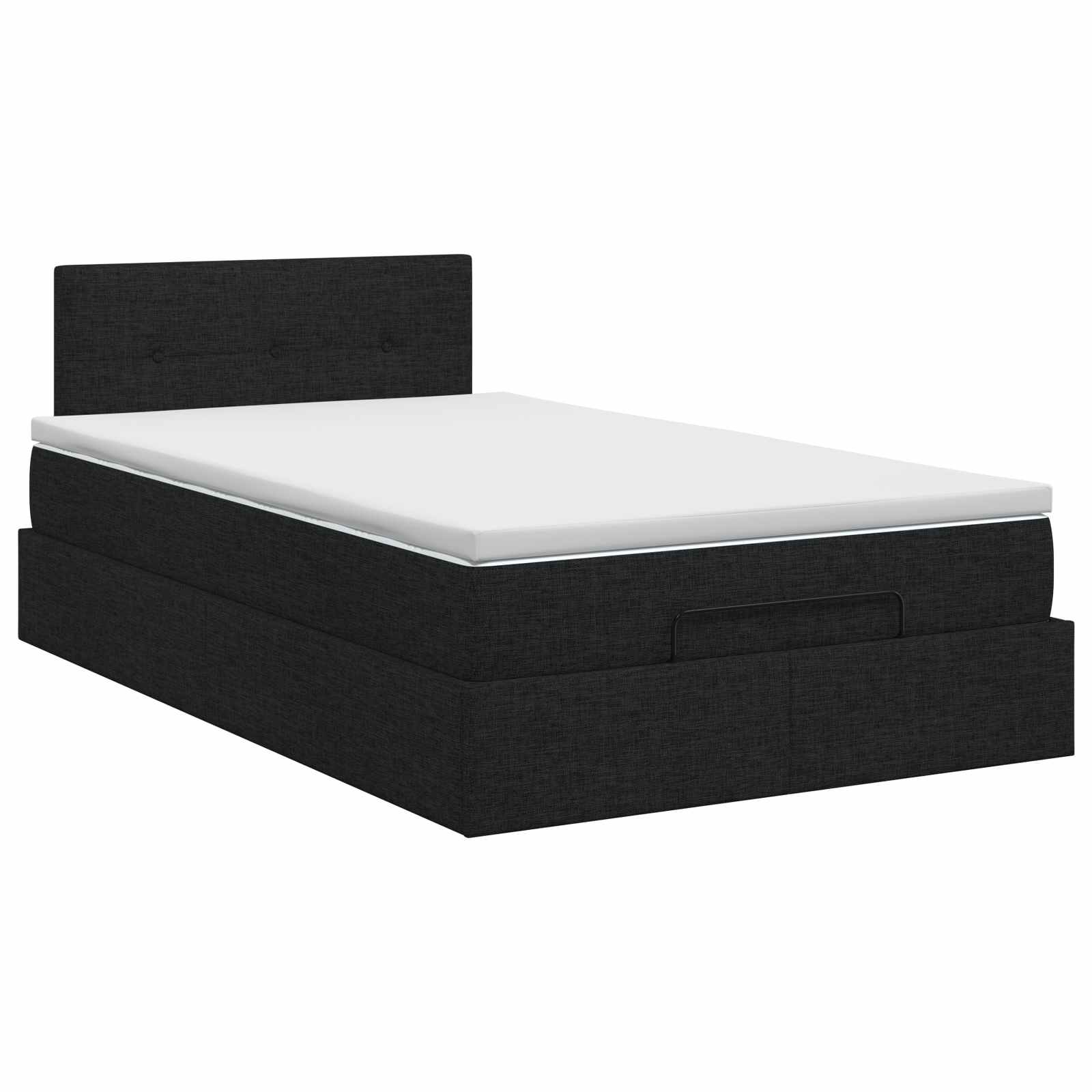 Ottoman Bett mit Matratze Schwarz 120 x 200 cm Stoff