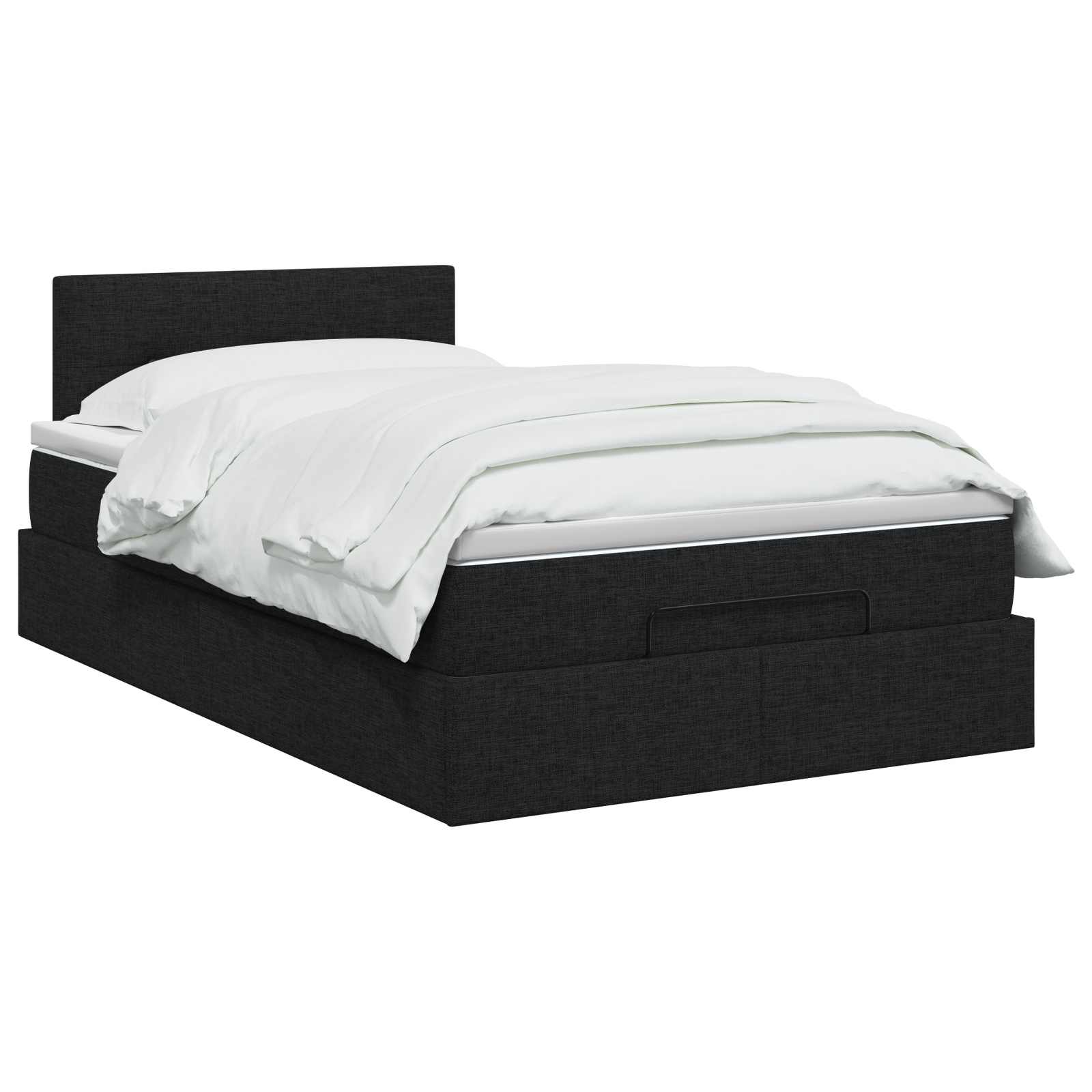 Ottoman Bett mit Matratze Schwarz 120 x 200 cm Stoff