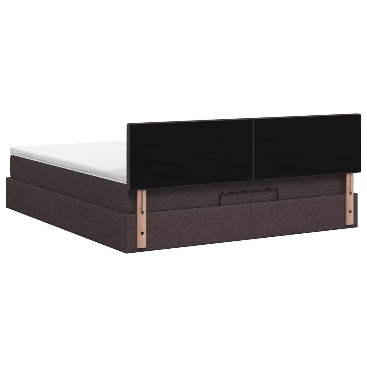 Ottoman Bett mit Matratze Dunkelbraun 140 x 200 cm Stoff