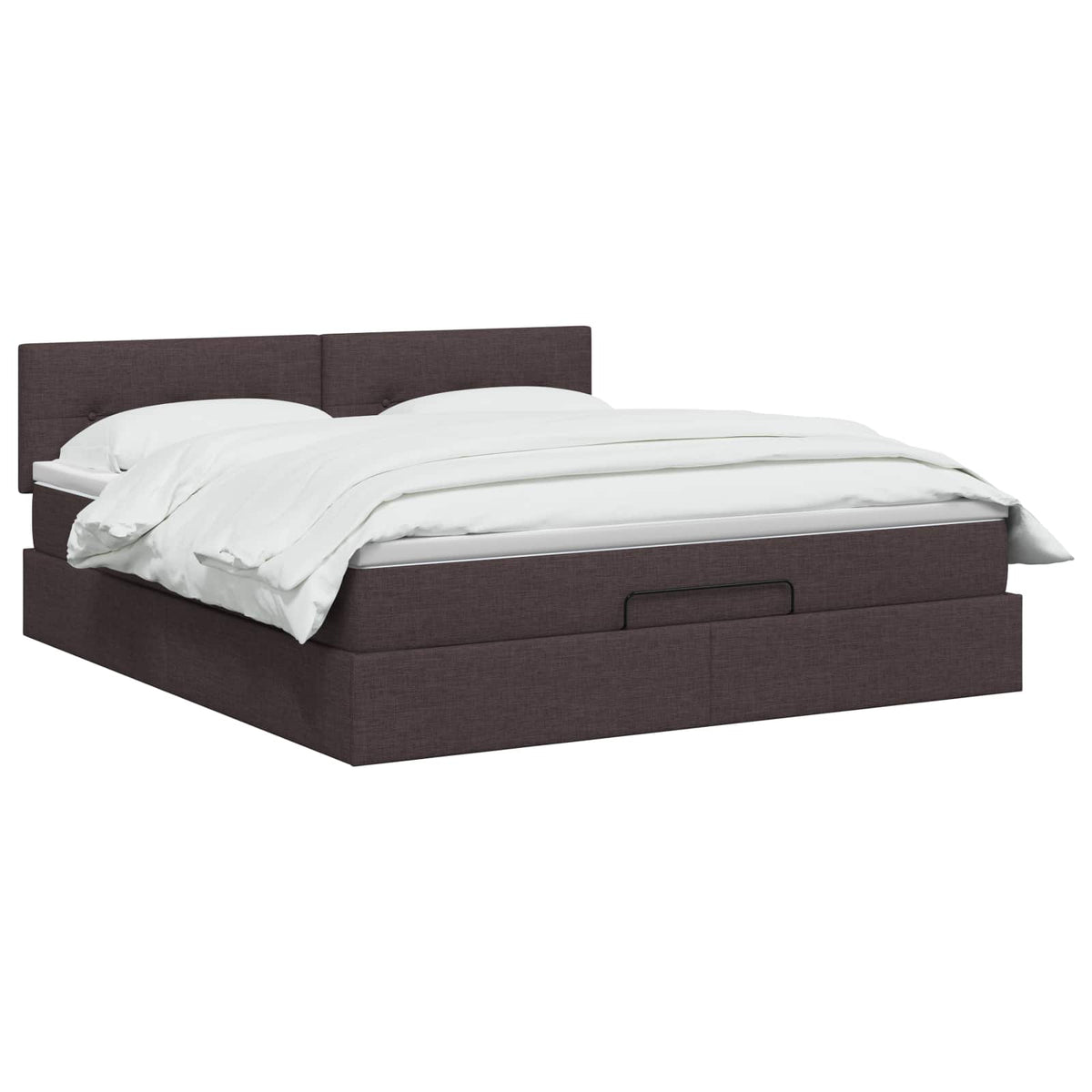 Ottoman Bett mit Matratze Dunkelbraun 140 x 200 cm Stoff