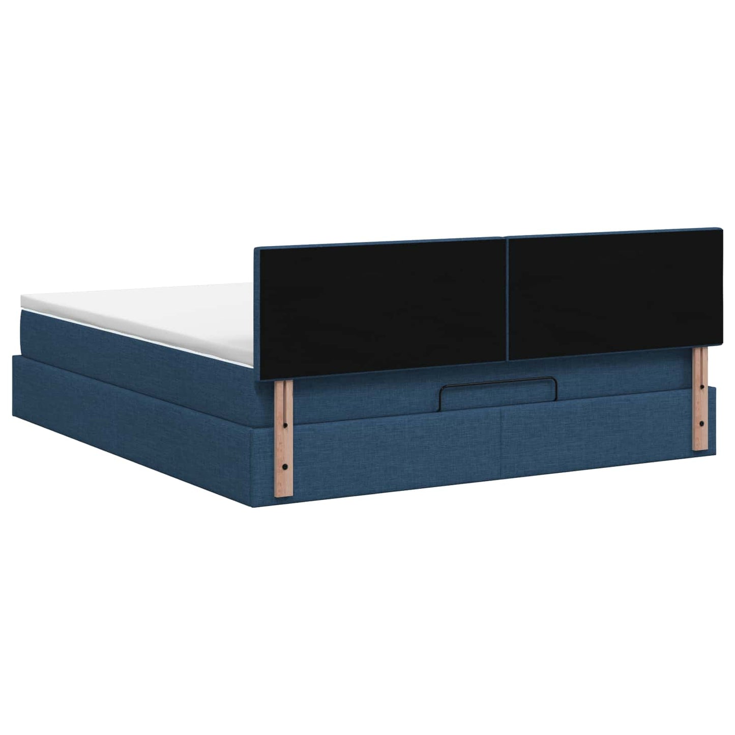 Ottoman Bett mit Matratze mit Kopfteil Blau 140 x 200 cm Stoff