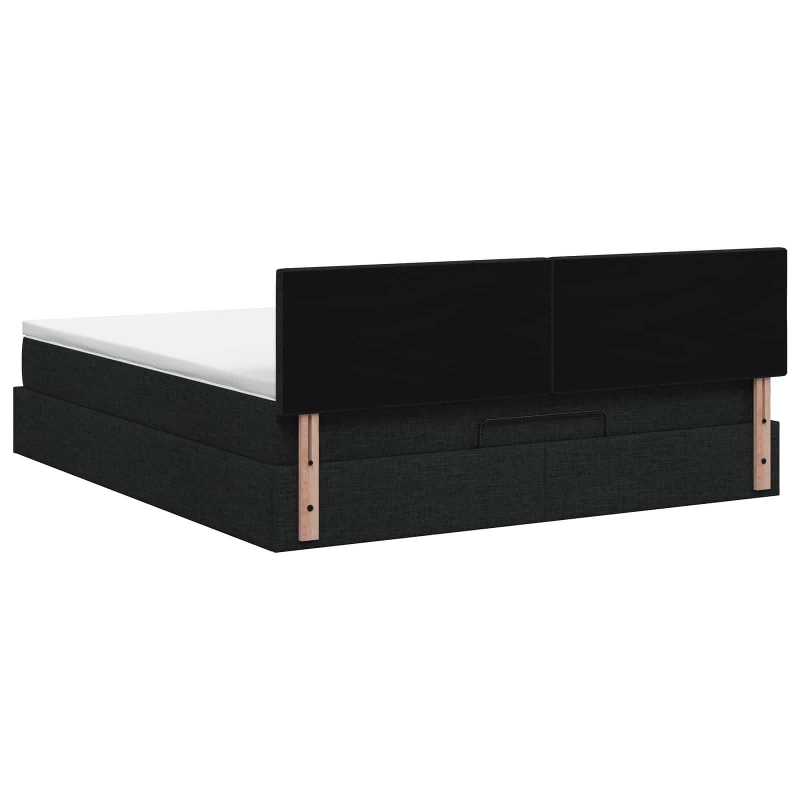 Ottoman Bett mit Matratze Schwarz 180 x 200 cm Stoff