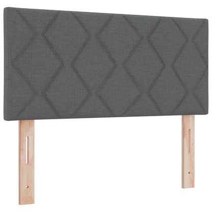 Ottoman Bett mit Matratze Dunkelgrau 90 x 190 cm Stoff