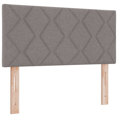 Ottoman Bett mit Matratze mit Kopfteil Taupe 90 x 190 cm Stoff