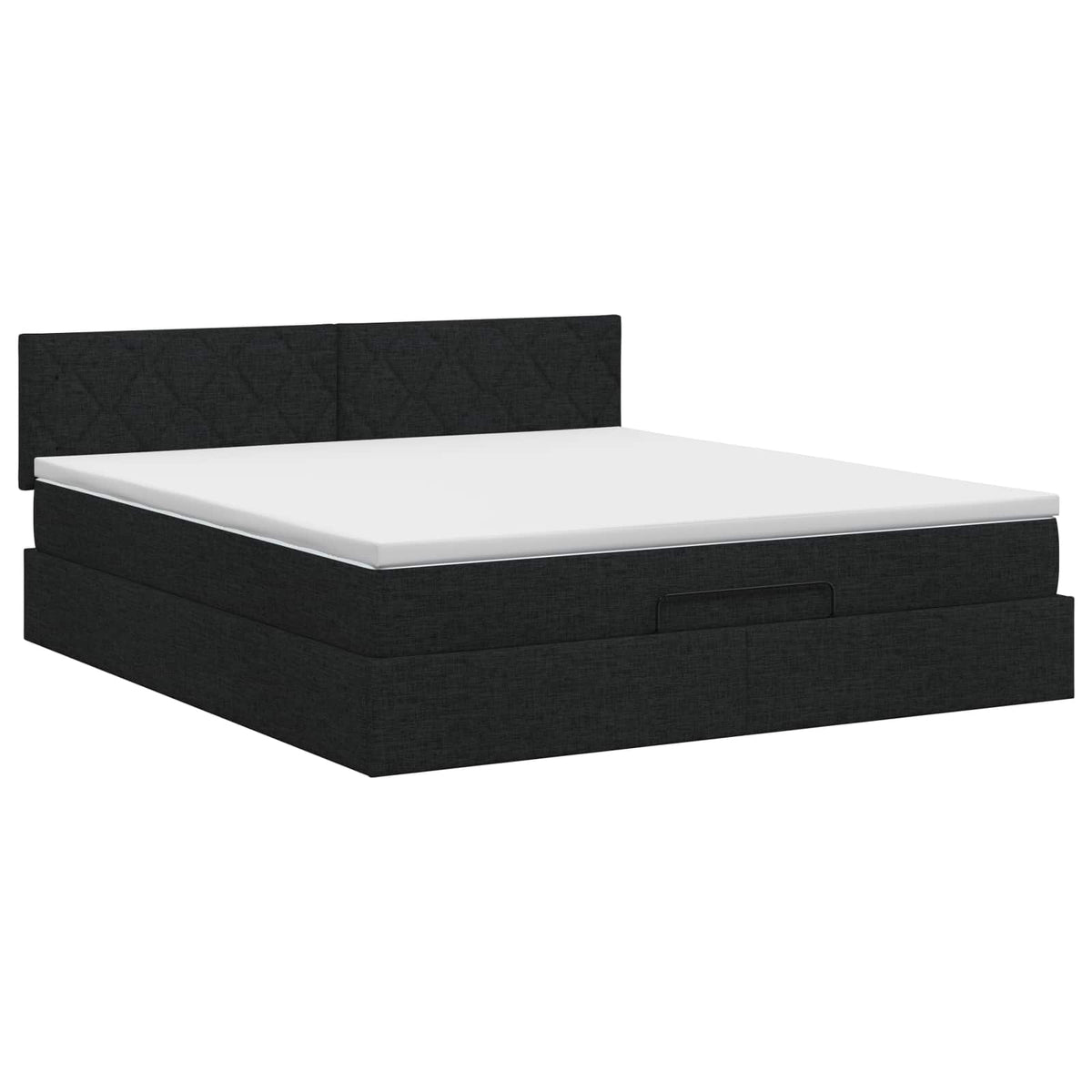 Ottoman Bett mit Matratze Schwarz 140 x 200 cm Stoff