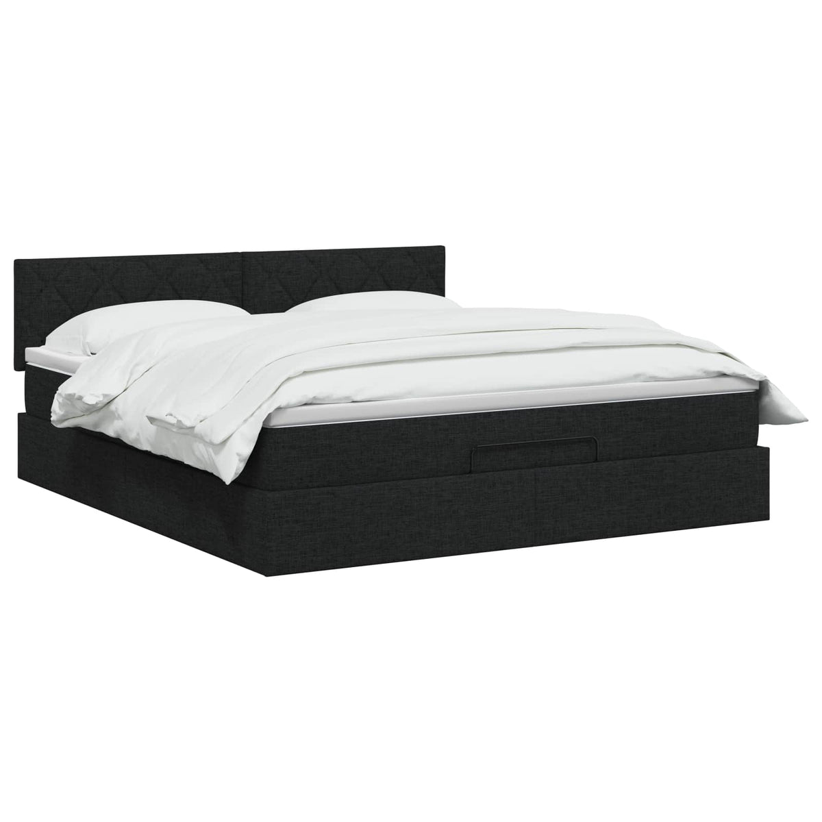 Ottoman Bett mit Matratze Schwarz 140 x 200 cm Stoff