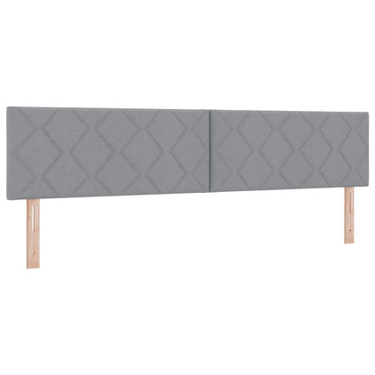 Ottoman Bett mit Matratze Hellgrau 200 x 200 cm Stoff